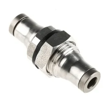 Legris LF3800 Series Bulkhead Tube-to-Tube Adaptor, Push In 4 mm to Push In 4 mm, Tube-to-Tube Connection Style - 3816 04 00 product image