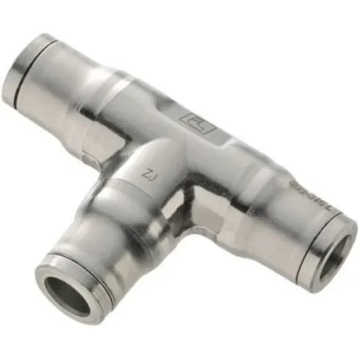 Legris LF3800 Series Tee Tube-to-Tube Adaptor Push In 4 mm, Push In 4 mm to Push In 4 mm, Tube-to-Tube Connection Style - 3804 04 00 product image