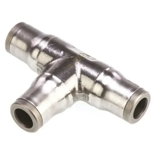 Legris LF3800 Series Tee Tube-to-Tube Adaptor Push In 6 mm, Push In 6 mm to Push In 6 mm, Tube-to-Tube Connection Style - 3804 06 00 product image