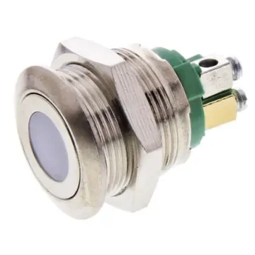 APEM Illuminated Push Button Switch, Momentary, 19.2mm Cutout, SPST, Green LED, 250V ac, IP65 - AV09C7L3D9003 product image