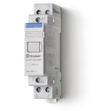 Finder DIN Rail Non-Latching Relay, 12V ac Coil, 20A Switching Current - 22.22.8.012.4000 product image