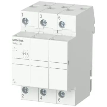 Siemens 32A Rail Mount Fuse Holder for 10 x 38mm Fuse, 3P, 690V - 3NW7033 product image