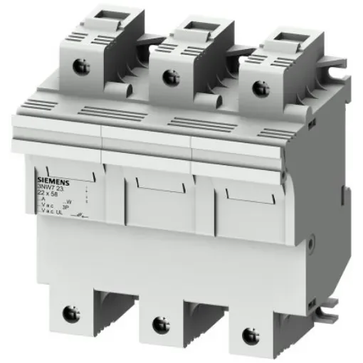 Siemens 100A Rail Mount Fuse Holder for 22 x 58mm Fuse, 3P, 690V - 3NW7231 product image