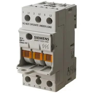 Siemens 30A Rail Mount Fuse Holder, 3P, 600V - 3NW7534-1HG product image