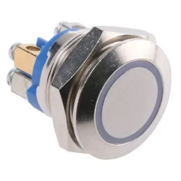 APEM Illuminated Push Button Switch, Momentary, 19.2mm Cutout, SPST, Blue LED, IP65 - AV9SLD9081002 product image