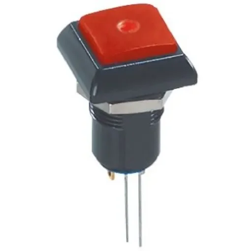 APEM Illuminated Push Button Switch, Latching, Panel Mount, 12.9mm Cutout, Red LED, 24V dc, IP67 - IPC1SAD6L0S product image