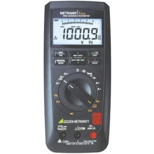 Gossen Metrawatt METRAHIT AM TECH Handheld Digital Multimeter, True RMS, 10A ac Max, 10A dc Max, 1000V ac Max - M243A product image