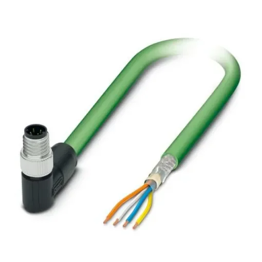 Phoenix Contact, 5m Cat5, Green M8 to Male Unterminated Shielded, Terminated PUR Sheath - 1080530 product image