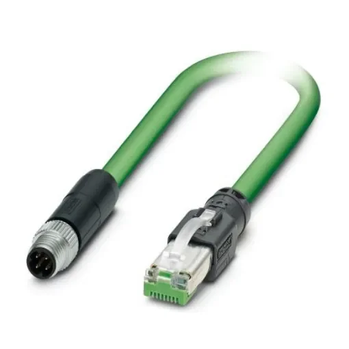 Phoenix Contact, 5m Cat5, Green M8 to Male RJ45 Male, STP Shielded, Terminated Polyurethane Sheath - 1423713 product image