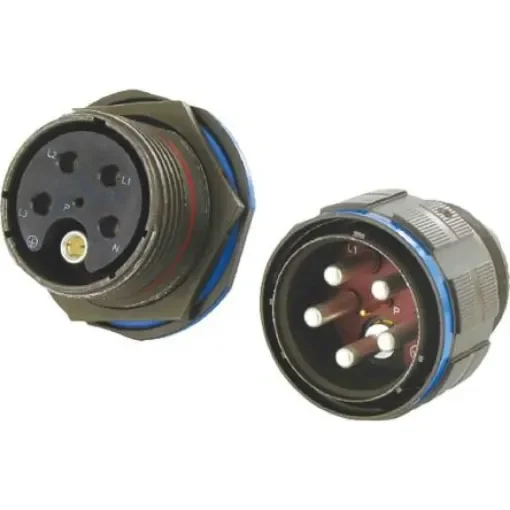 Amphenol Socapex, TV Jam Nut Connector Receptacle, Pin Contacts,Shell Size 25-E6, Threaded, MIL-DTL-38999 - TV07RW-25-E6P product image
