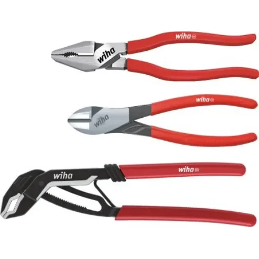 Wiha 3-Piece Combination Pliers, 180 mm, 200 mm, 250 mm Overall, 2,3mm Jaw - 26853 product image