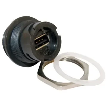 CONEC Straight, Panel Mount, Socket to Socket- Single Port Type A 2.0 IP67 USB Adaptor - 17-200611 product image