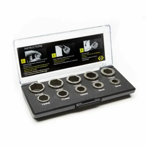 CK Metal 10 Piece Spanner Recess Drive Screw/Bolt & Nut Kit - T4360 product image