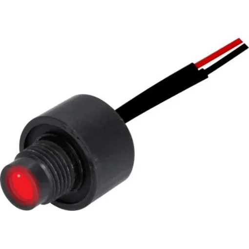 Oxley STR501 Series Red Indicator, 230V dc, 8mm Mounting Hole Size, Lead Wires Termination, IP68 - STR/501/LH8/230/FL30/AL product image