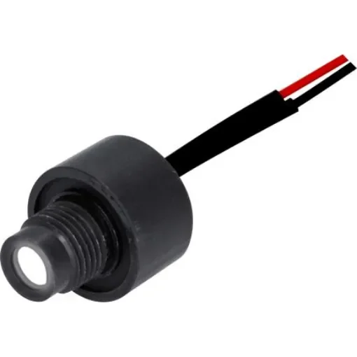 Oxley STR501 Series White Indicator, 230V dc, 8mm Mounting Hole Size, Lead Wires Termination, IP68 - STR/501/LH8/230/FL30/WE product image