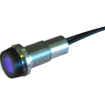 Oxley STRLH10 Series Blue Indicator, 230V dc, 10mm Mounting Hole Size, Lead Wires Termination, IP68 - STR/LH10/230/FL30/BE product image