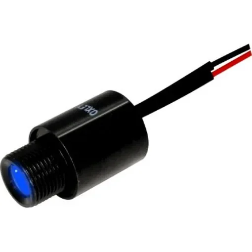 Oxley STR5LH10 Series Blue Indicator, 12V dc, 10mm Mounting Hole Size, Lead Wires Termination, IP68 - STR5/LH10/12/FL30H/BE product image