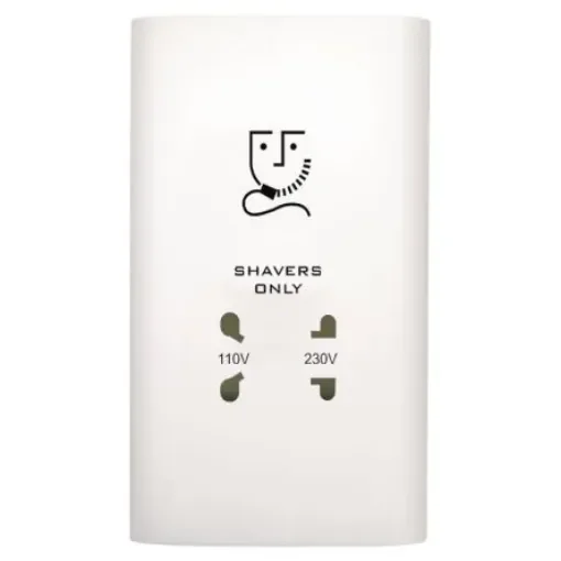 Contactum White 2 Gang Shaver Socket, 2 Poles, Indoor Use - ALF4300WHW product image
