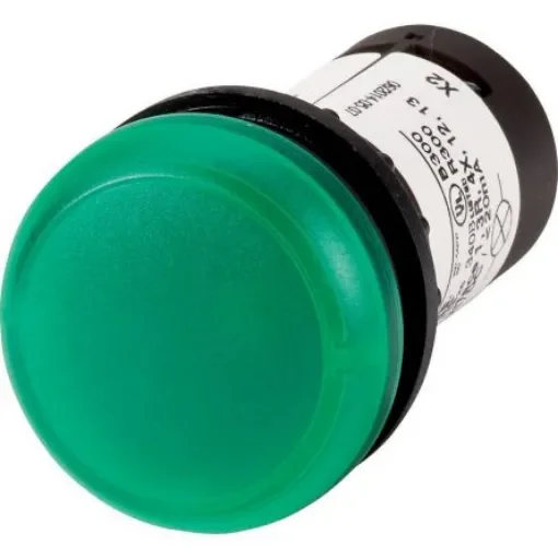 Eaton, Panel Mount Green LED Indicator, 22.5mm Cutout, IP67, IP69K, Dome - 121637 C22-L-G-120 product image