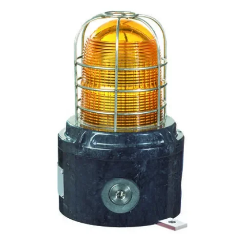 Eaton HAC LD15 Series Yellow Beacon, 12-48 V, Direct Mount with Backstrap, LED Bulb - LD15BDCYWBNR product image