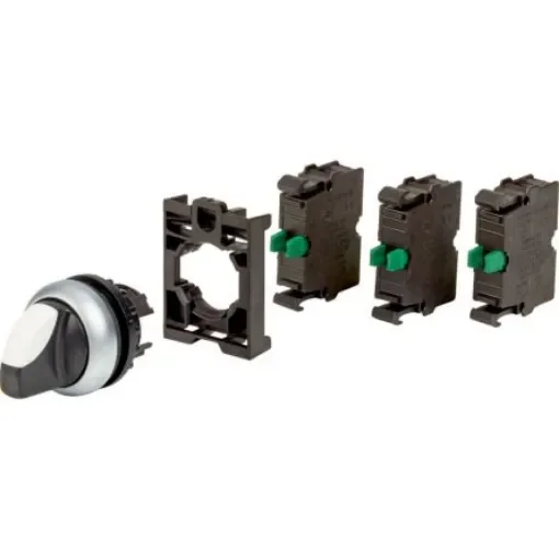 Eaton Toggle Selector Switch - (3 NO) 22.5mm Cutout Diameter 2 Positions - 110923 M22-WRK-3K10-BVP product image