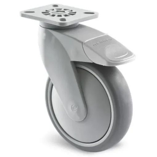 Guitel Hervieu Braked Swivel Castor Wheel, 100kg Capacity, 125mm Wheel - 302319 product image