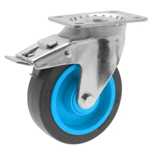 Guitel Hervieu Braked Swivel Castor Wheel, 250kg Capacity, 125mm Wheel - 374552 product image