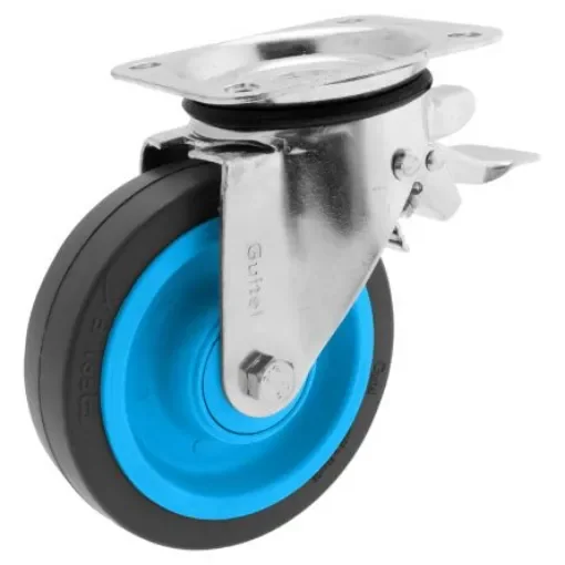 Guitel Hervieu Braked Swivel Castor Wheel, 350kg Capacity, 160mm Wheel - 374562 product image