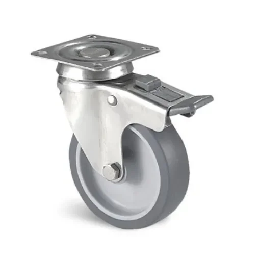 Guitel Hervieu Braked Swivel Castor Wheel, 60kg Capacity, 75mm Wheel - JP2BD075-325L product image