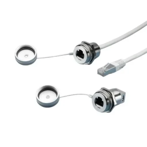 Rittal Horizontal, Wall Mount, Female to Male- Dual Port Type RJ45 IP66, IP67 USB Connector - 2482700 product image