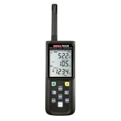 Sefram SEFRAM9822 Desk Digital Thermometer for Measurement Use, J, K, N, R, S, T Probe, 3 Input(s), +60°C Max - SEFRAM9822B product image