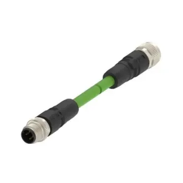 TE ConnectivityTAD1454, 2m Cat5e, Green M12 to M12 Shielded, Terminated PVC Sheath - TAD14541111-020 product image