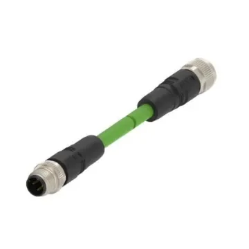 TE ConnectivityTAD1454, 2m Cat5e, Green M12 to M12 Shielded, Terminated PUR Sheath - TAD14545101-020 product image