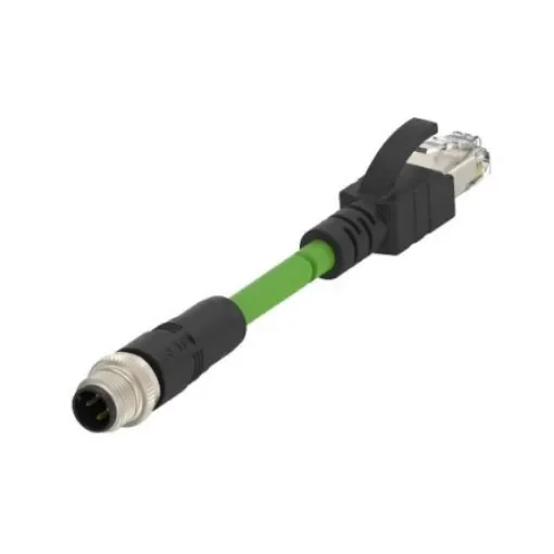 TE ConnectivityTCD1474, 2m Cat5e, Green M12 to Male RJ45 Male Shielded, Terminated PUR Sheath - TCD14745101-020 product image