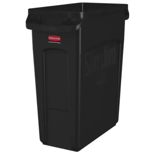 Rubbermaid Commercial Products Rubbermaid 60L Black PE Waste Bin - 1955959 product image