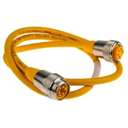 Turck Straight Male 5 way 7/8 in Circular to Straight Female 5 way 7/8 in Circular Sensor Actuator Cable, 1m - RSM RKM 50-1M product image
