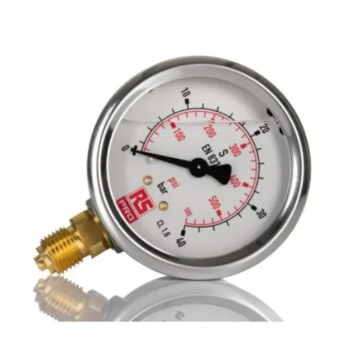 RS PRO G 1/4 Analogue Pressure Gauge 40bar Bottom Entry 63mm Outside Diameter - 2310193 product image