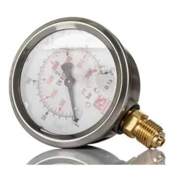 RS PRO G 1/4 Analogue Pressure Gauge 250bar Bottom Entry 63mm Outside Diameter - 2310195 product image