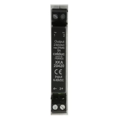 Celduc XK Series Solid State Interface Relay, 30 V Control, 5 A Load, DIN Rail Mount - XKA20420 product image