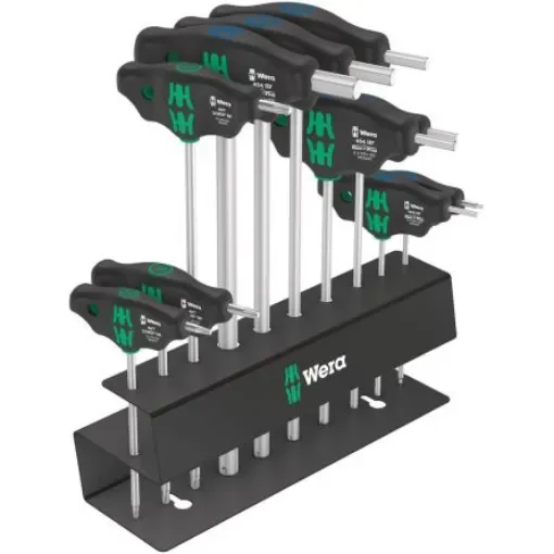 Wera 10 piece T Shape Hex Key Set, 2.5, 3, 4, 5, 6, 8, 10, TX 10, TX 20, TX 25 - 05004174001 product image