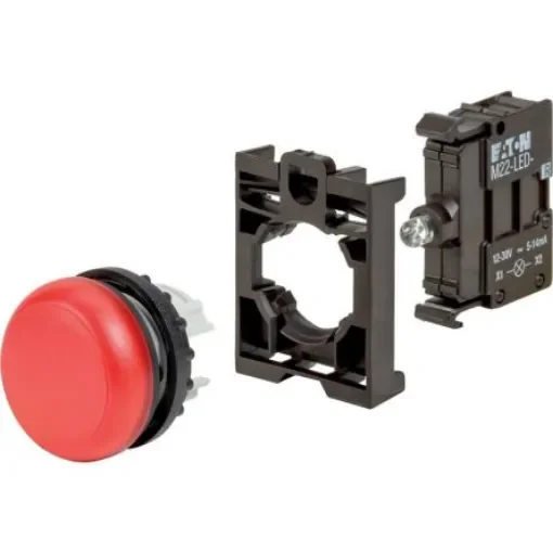 Eaton, Red LED Indicator, 22.5mm Cutout, IP67, IP69K, Round - 110926 M22-L-R-LED-BVP product image