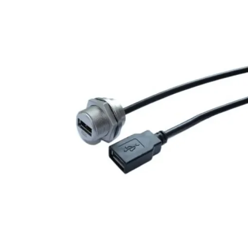 RS PRO Straight, Panel Mount, Socket- Single Port Type A 2.0 IP68 Type A USB Connector - 2317942 product image