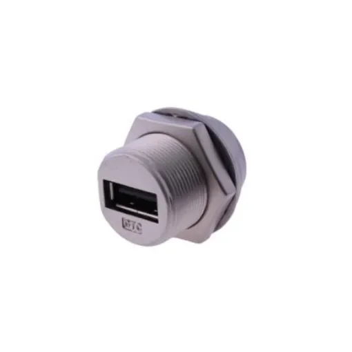 RS PRO Straight, Panel Mount, Socket- Single Port Type A 2.0 IP68 Coupler - 2317943 product image