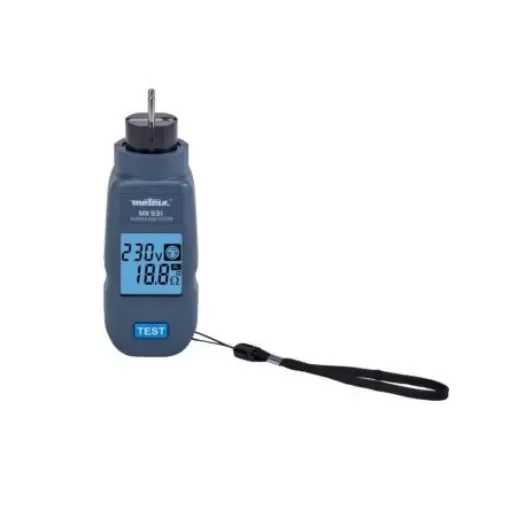 Metrix MX0531 Socket Tester, Loop Impedance Test Type Phase to Earth 400V ac, RCD Test Type Tripping test (pulse), RCD product image
