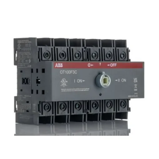 ABB 3 Pole Base Mounting Changeover Switch - 100A Maximum Current, 37kW Power Rating, IP20 - 1SCA105008R1001 OT100F3C product image