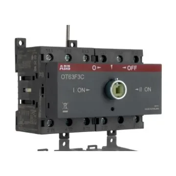 ABB 3 Pole Base Mounting Changeover Switch - 63A Maximum Current, 22kW Power Rating, IP20 - 1SCA105338R1001 OT63F3C product image