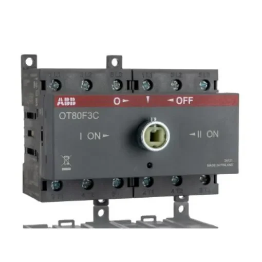 ABB 3 Pole Base Mounting Changeover Switch - 80A Maximum Current, 37kW Power Rating, IP20 - 1SCA105402R1001 OT80F3C product image