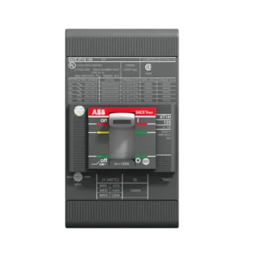 ABB, SACE Tmax XT MCCB Molded Case Circuit Breaker 3P 50A, Fixed Mount - 1SDA074641R1 XT1N 125 TMF 50-500 3p F F product image