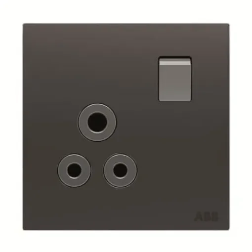 ABB Black 1 Gang Plug Socket, 2 Poles, 5A - 2CLA623759N1501 AM22186-SB product image