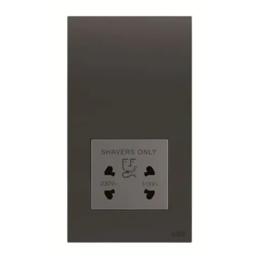 ABB Black 2 Gang Shaver Socket, 20A - 2CLA680309N1501 AM40188-SB product image